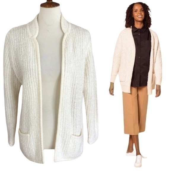 Open front cream colored cardigan sweater - Picture 1 of 9